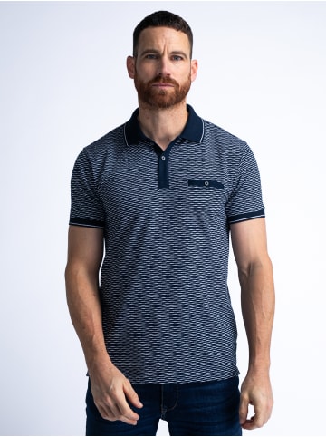 Petrol Industries Poloshirt mit All-over Muster Tiki in Blau