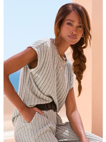 Vivance by Lascana Kurzarmshirt in grau meliert