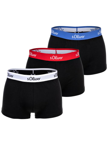 S. Oliver Boxershort 3er Pack in Schwarz Kontrast