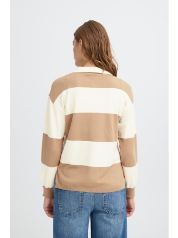 ICHI Strickpullover langarm IHBOSTON Loose fit in SEPIA TINT COMB POLO