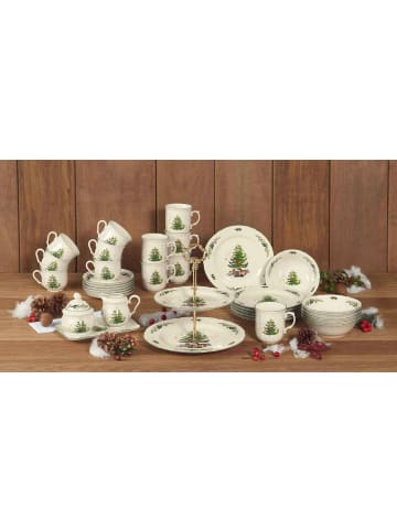 Seltmann Weiden 6er Set Eierbecher mit Ablage Marieluise Weihnachten ø 12,5 cm weiß-grün in weiß-grün