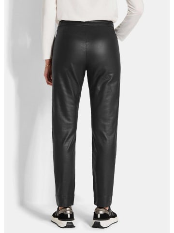GOLDNER Kurzgröße:  Jeggings Slim Fit Leder-Hose Bella, hoher Bund in schwarz