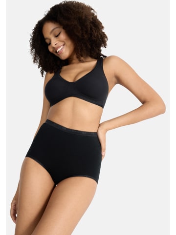 Sloggi Maxi Slip Basic+ in Schwarz / weiß