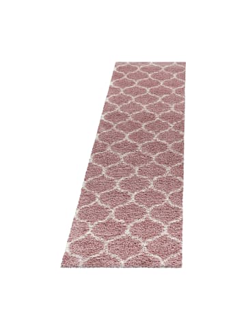 KADIMA DESIGN Teppich Hochflor Shaggy Skandi-Muster Polypropylen Wohnzimmer in Rosa