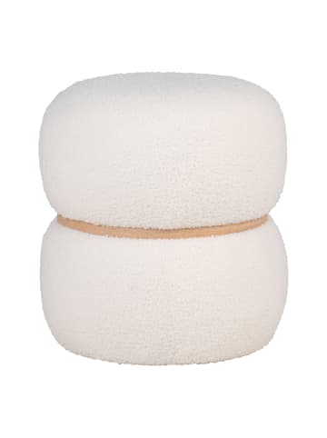 House Nordic Pouf MILFORD Weiß Bouclé