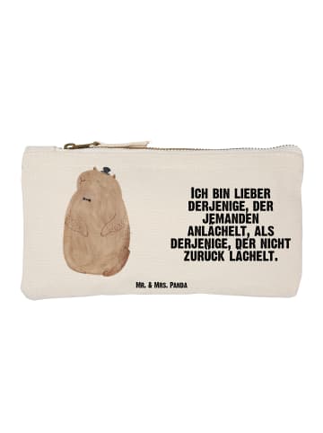 Mr. & Mrs. Panda Schminktasche Murmeltier mit Spruch in Weiß
