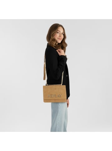 Replay Umhängetasche Leder 25.5 cm in tannin