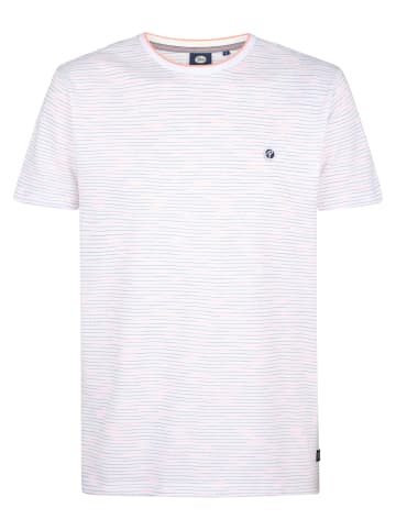 Petrol Industries Gestreiftes T-Shirt Cactus in Weiß