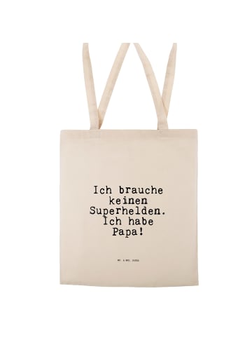 Mr. & Mrs. Panda Tote Bag Ich brauche keinen Superhelden.... mit... in Creme