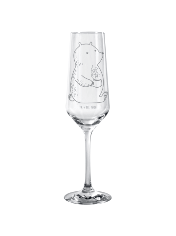 Mr. & Mrs. Panda Sektglas Bär Kaffee ohne Spruch in Transparent