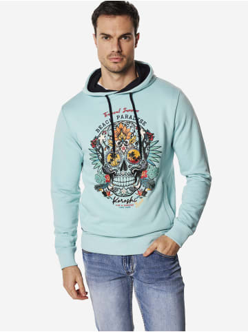 KOROSHI Basic print baumwoll-hoodie in Verde claro / hellagrün