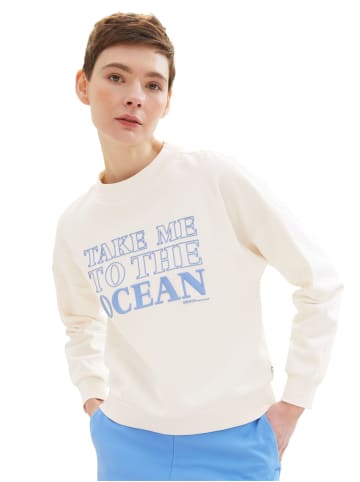 TOM TAILOR Denim Sweatshirt in Gardenia White