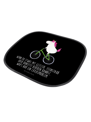 Mr. & Mrs. Panda sonnenschutz Einhorn Radfahrer mit Spruch in Schwarz