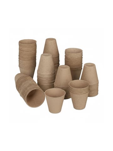 relaxdays 120x Anzuchttöpfe in Natur - (H)7,5 x Ø 8 cm