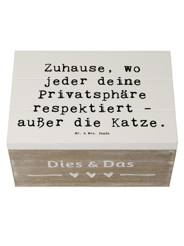 Mr. & Mrs. Panda Holzkiste Spruch Geborgenheit im Zuhause mit Sp... in Weiß