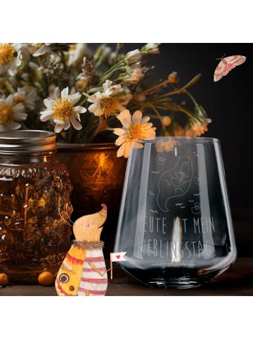 Mr. & Mrs. Panda Gravur Windlicht Otter Seerose mit Spruch in Transparent