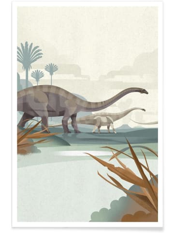 Juniqe Poster "Diplodocus" in Braun & Cremeweiß