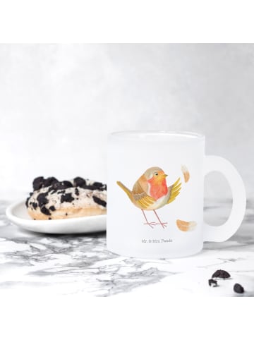 Mr. & Mrs. Panda Teetasse Rotkehlchen Federn ohne Spruch in Transparent