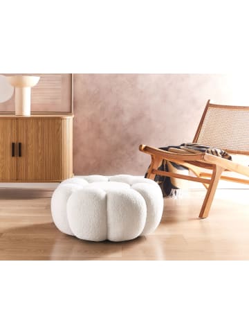 Beliani Pouf BEAUFORT in Weiß - (W) 60 x (H) 27 x (L) 60 cm