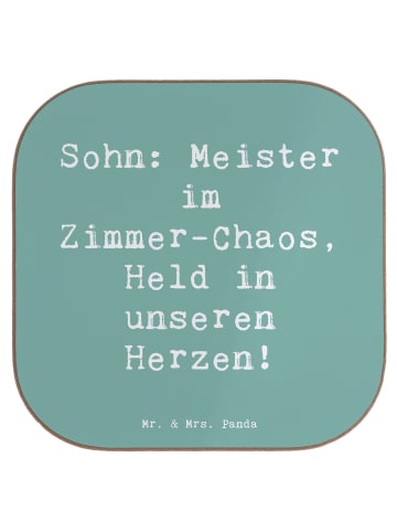 Mr. & Mrs. Panda Bierdeckel Spruch Sohn Chaosheld mit Spruch in Meeresbrise