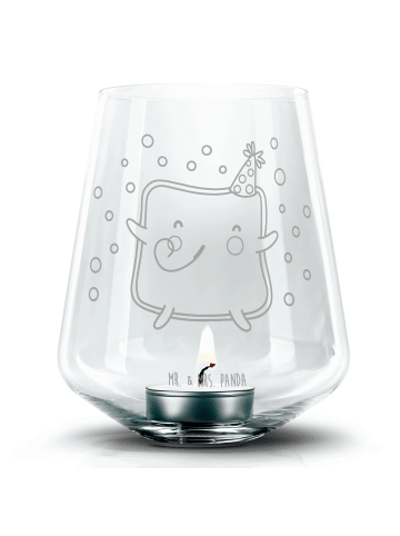 Mr. & Mrs. Panda Glas Windlicht Toast Party ohne Spruch in Transparent