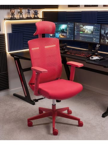 Beliani Professioneller Bürostuhl ENSO in Rot - (W) 66 x (H) 118 x (L) 66 cm