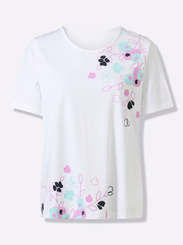 Sieh an! Kurzarm-Shirt in weiß-orchidee