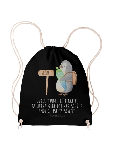 Mr. & Mrs. Panda gym tasche Pinguin Schultüte mit Spruch in Schwarz
