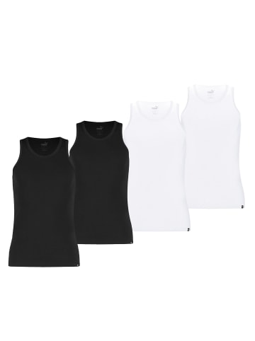 Puma Unterhemd 4er Pack in Schwarz/Weiß