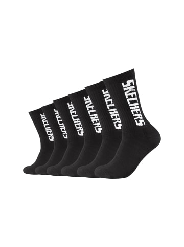 Skechers Tennissocken 6er Pack cushioned in Schwarz