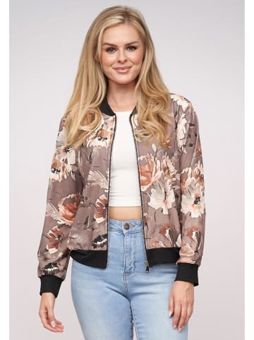Cloud5ive Cloud5ive Blouson Bomber-Jacket with flower print in brown/beige
