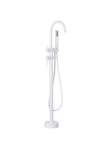 Beliani Wannenarmaturen TUGELA in Weiß - (W) 21 x (H) 116 x (L) 16 cm