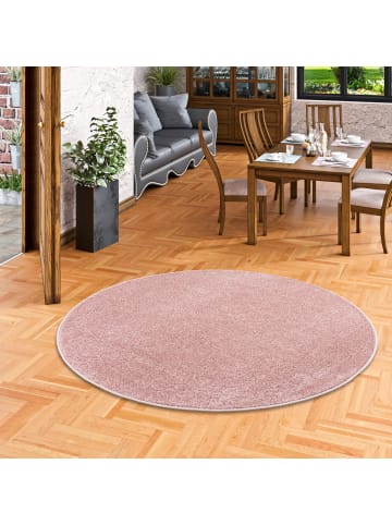 Snapstyle Hochflor-Teppich Luna Rund in rosa