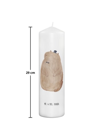 Mr. & Mrs. Panda Kerze Murmeltier ohne Spruch in Weiß