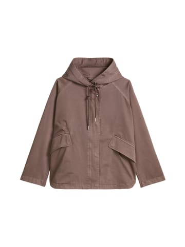 Marc O'Polo Cape-Jacke mit Kapuze relaxed garment-dyed in Chalky Brown