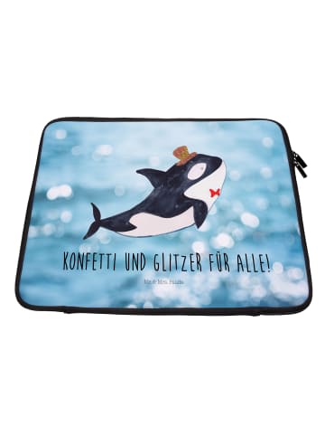 Mr. & Mrs. Panda Notebook Tasche Orca Zylinder mit Spruch in Oceanblue