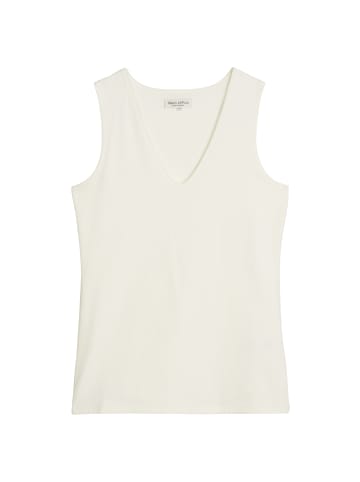Marc O'Polo V-Neck-Top slim in White Cotton