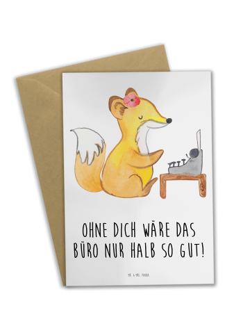 Mr. & Mrs. Panda Grußkarte Sekretärin Beste mit Spruch in Weiß