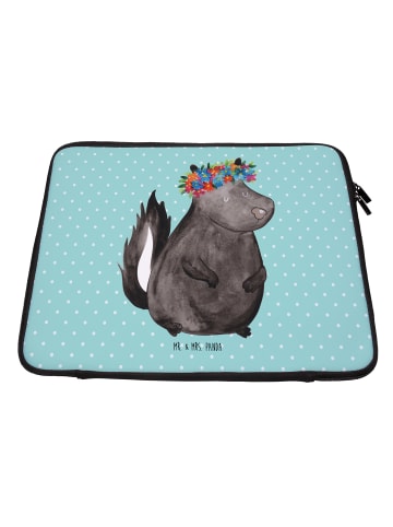 Mr. & Mrs. Panda Laptop Hülle Stinktier  ohne Spruch in Türkis Pastell