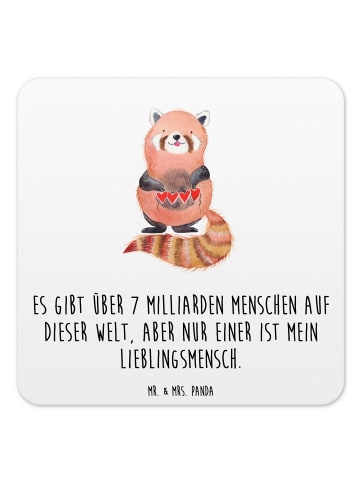Mr. & Mrs. Panda Tassenuntersetzer Roter Panda mit Spruch in Weiß