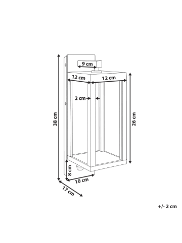 Beliani Wandleuchte für den Außenbereich INVER in Braun - (W) 12 x (H) 38 x (L) 17 cm