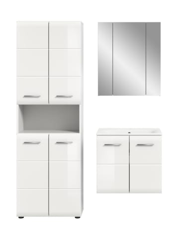 ebuy24 Badmöbelset Ice (3-teilig) Weiß 135 x 46 cm