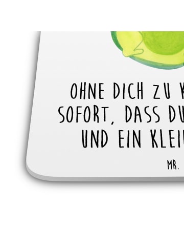 Mr. & Mrs. Panda Untersetzer Avocado Kern rollt mit Spruch in Weiß