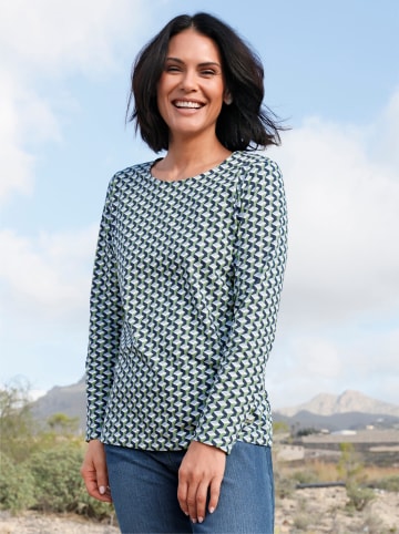 WITT WEIDEN Druck-Shirt in dunkelblau-eucalyptus-bedruckt