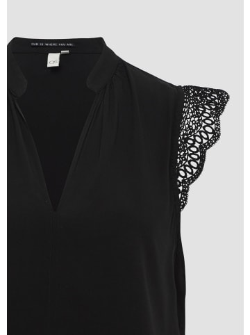 QS Bluse ärmellos in Schwarz