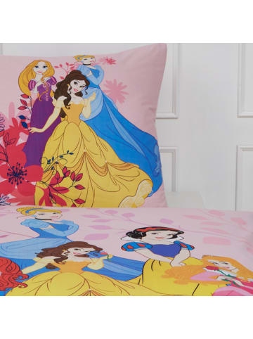 Disney Princess Bettwäsche-Set "Prinzessin Arielle, Schneewittchen, Cinderella, Belle" in Rosa