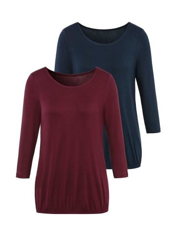 Vivance 3/4-Arm-Shirt in aubergine, navy