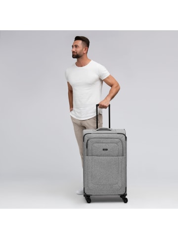 Redolz Essentials 12 LARGE 4 Rollen Trolley 79 cm mit Dehnfalte grey2