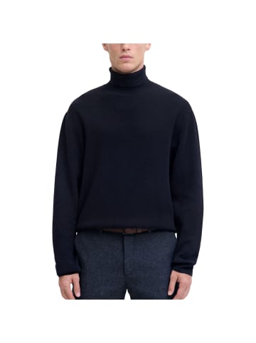 Jack and Jones Milano Stitch Knit Roll Neck in Dunkelblau