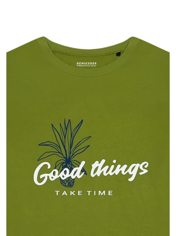 Schiesser Schlafanzug Nightwear Cotton in Grasgrün